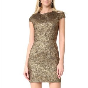 Diane von Furstenberg gold & black metallic dress